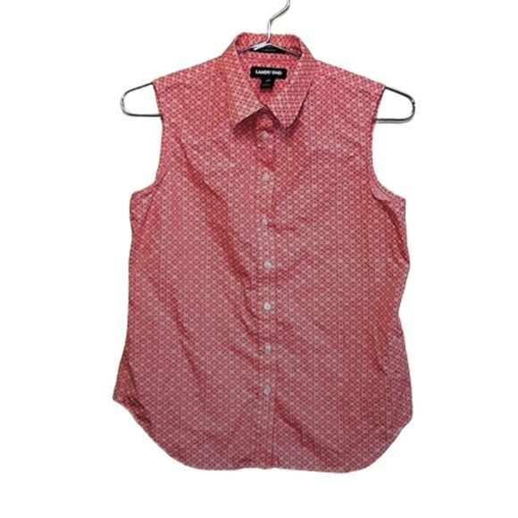 |LANDS' END| Supima Geometric Top Size 2P